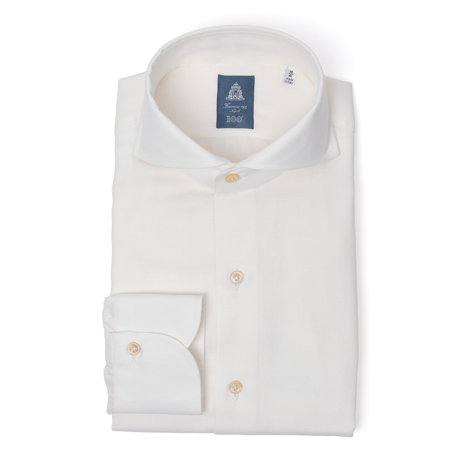 Hand-Sewn Shirt "Lusso Inverno" made of Cotton and Cashmere - Collo Sergio